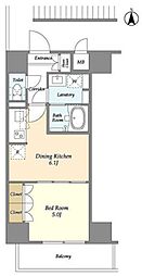 ラ・ドゥセール東神田 9階1DKの間取り