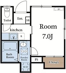 トランキル池上 1Kの間取図画像