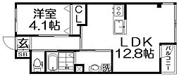 エヌ.プレジール 1LDKの間取図画像