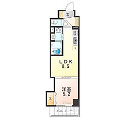 クローバー・レジデンス京都西大路 4階1LDKの間取り