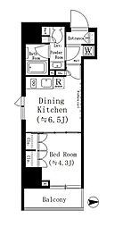 ルフォンプログレ文京湯島 5階1DKの間取り