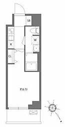 ケーディエックスレジデンス原木中山 1Kの間取図画像