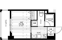 ステージファースト西早稲田 6階1Kの間取り