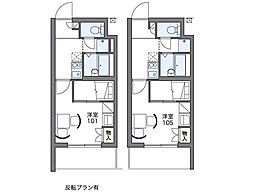 レオパレスハーナ 3階1Kの間取り
