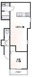 Calm Park Residence 1LDKの間取図画像