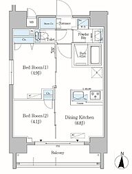 Urbanex錦糸町 2DKの間取図画像
