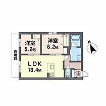 シャーメゾングレイス A0102 ｜ 福岡県久留米市長門石３丁目355-17（賃貸マンション2LDK・1階・57.97㎡） その2