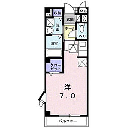 アネックスツキミノ ワンルームの間取図画像
