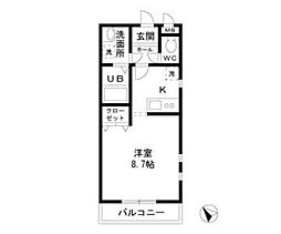 グレートアドバンスA ワンルームの間取図画像