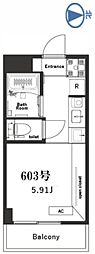 BelleviageYokohama ワンルームの間取図画像