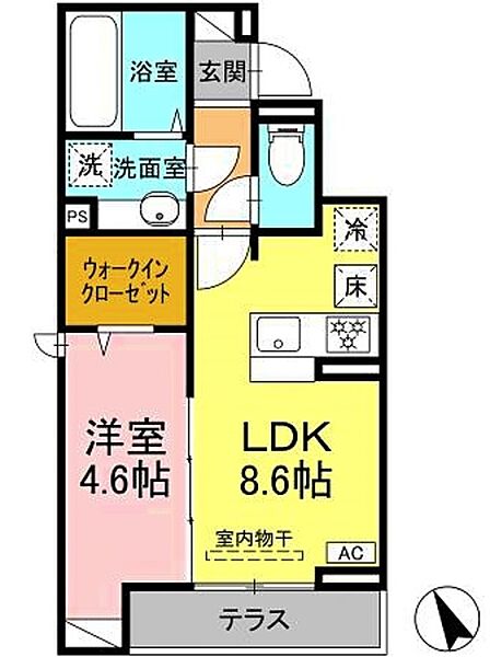 仮称）D-Room飛田給1丁目 102｜東京都調布市飛田給１丁目(賃貸アパート1LDK・1階・34.87㎡)の写真 その2