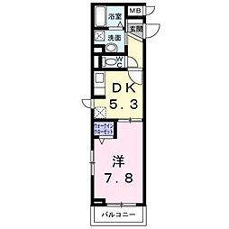 ランタナ 3階1DKの間取り