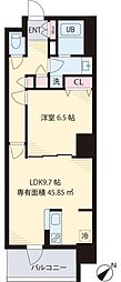 マ・メゾン門前仲町 1LDKの間取図画像