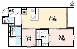 robot home 越谷 2LDKの間取図画像