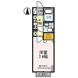 オリオン 2階1Kの間取り