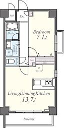 BonSoleil 1LDKの間取図画像