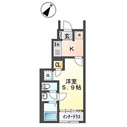 ドレッセ・Ｓ 1階1Kの間取り
