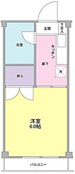 トーコー幸町ハイツパートI 1階1Kの間取り