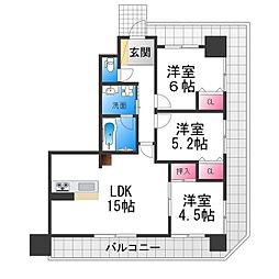 フェニックス堺東 3LDKの間取図画像