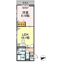 セジュール西台4 1階1LDKの間取り