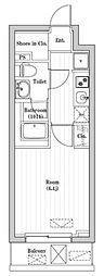 アーバンパーク登戸 1Kの間取図画像
