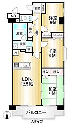 ライフステージ武蔵野 3LDKの間取図画像
