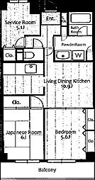 グロリオール里見弐番館 5階3LDKの間取り