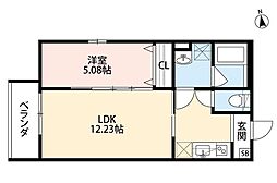 CRASTINE七道 1LDKの間取図画像