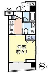 グランヴァンラクシス東大島 1Kの間取図画像