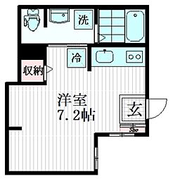 Kanoa西新井 2階ワンルームの間取り