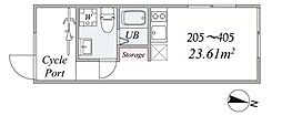世田谷区三宿2丁目マンション ワンルームの間取図画像