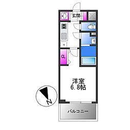 エスリード大阪平野プライム 6階1Kの間取り