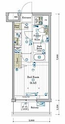 MAXIV CROS川口元郷 1Kの間取図画像