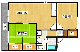 コーポ築揚 A103 ｜ 福岡県久留米市津福本町635（賃貸アパート2LDK・1階・53.73㎡） その2