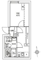AXIA M-City浮間公園 1Kの間取図画像
