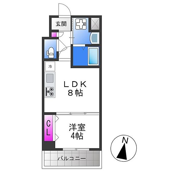 スタシオン河内山本 ｜大阪府八尾市山本町南４丁目(賃貸マンション1LDK・5階・32.00㎡)の写真 その2