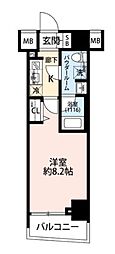 プレール・ドゥーク中板橋 8階1Kの間取り
