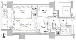 パークスフイア牛込神楽坂 2LDKの間取図画像