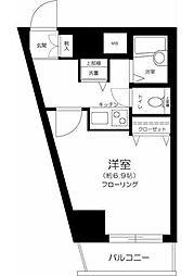 京王井の頭線 神泉駅 徒歩9分の賃貸マンション 11階1Kの間取り