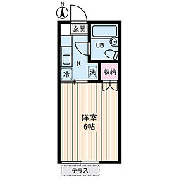 ベルゾーネ21 1Kの間取図画像