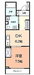 アルカンシエル 1DKの間取図画像