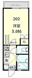 リビアングラス元住吉 1Kの間取図画像