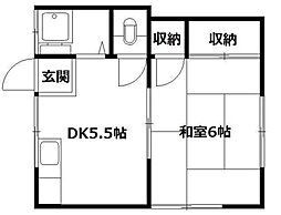 景山コーポ 1DKの間取図画像