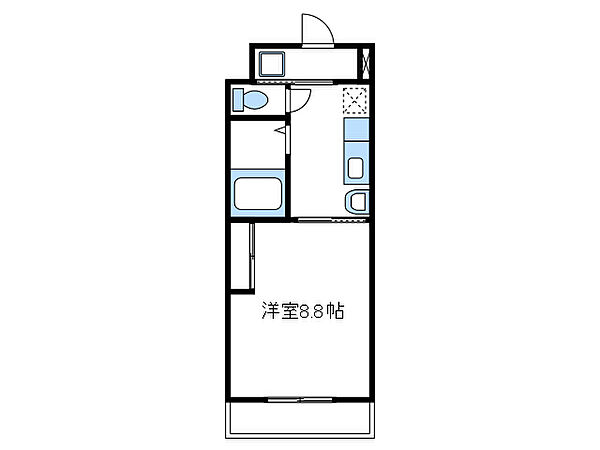 神奈川県厚木市中町３丁目(賃貸マンション1K・4階・24.58㎡)の写真 その2