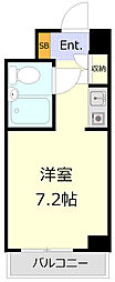 パークノヴァ横浜弐番館 ワンルームの間取図画像