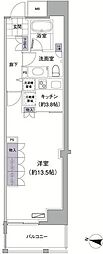 アビティ目黒 2階1Kの間取り