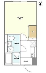 NOZOMIO赤羽 2階1Kの間取り