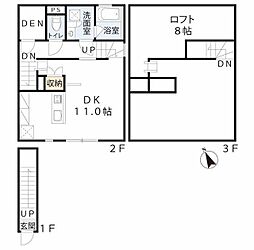 リーブル1番館 ワンルームの間取図画像