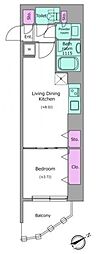 クレヴィアリグゼ中野新井薬師 1LDKの間取図画像