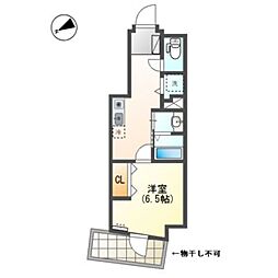 レジデンス明神町 6階1Kの間取り